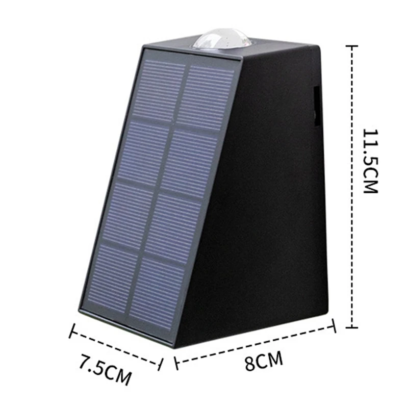 3Pcs Outdoor Solar Wall Light Garden Villa Courtyard Porch Landscape Decorative Lamp Up Down Luminous Wall Washer Lights