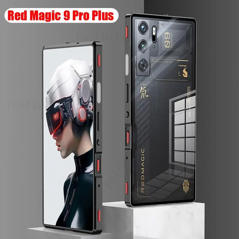 

Tempered Glass Magnetic Phone Case For ZTE nubia Red Magic 9 Pro Plus Aluminium Bumper Magnet Cover For Red Magic 8s 9 Pro Plus