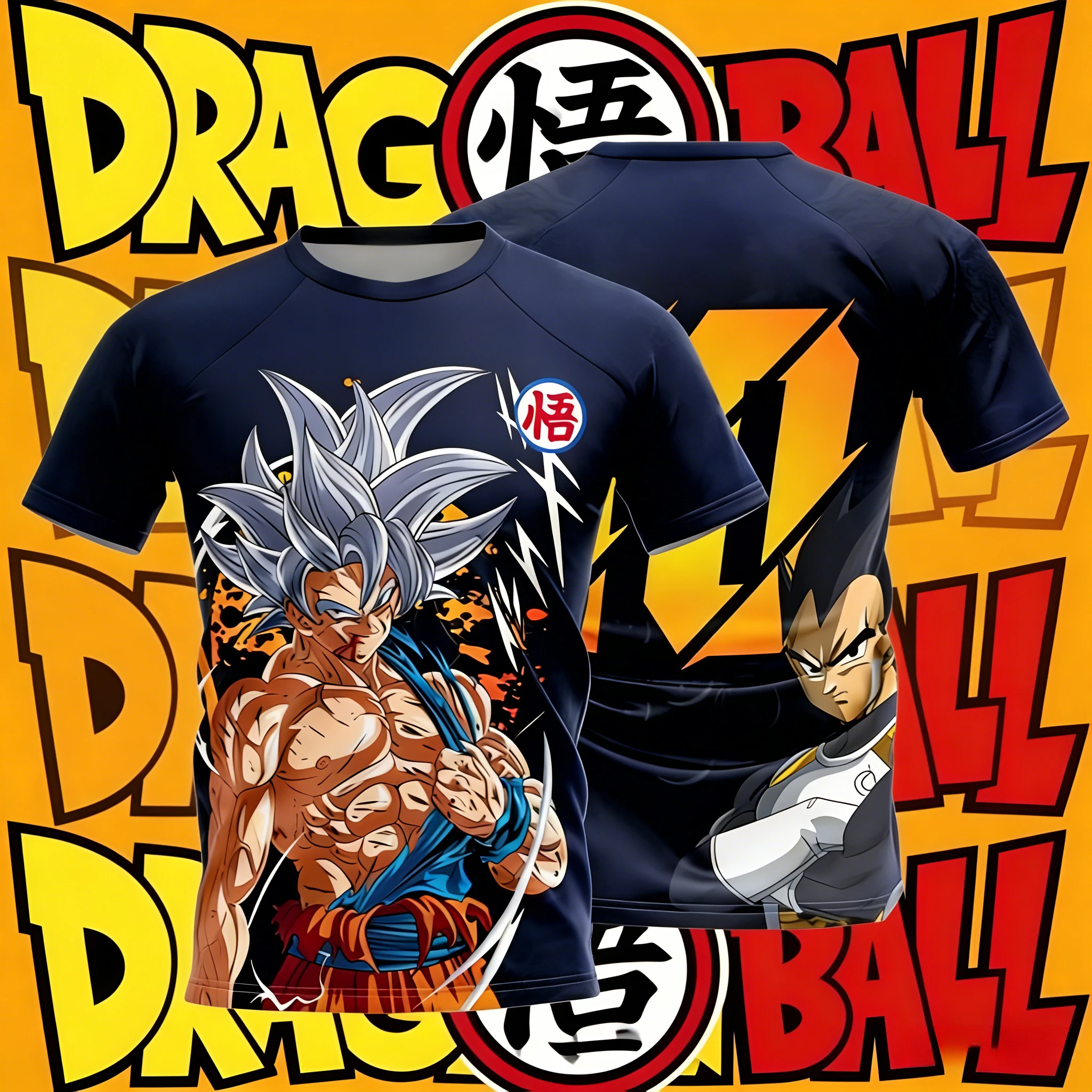 Camiseta Deportiva de Secado Rápido con Estampado 3D de Dragon Ball Goku, Verano 2026, Ultra Instinto y Emblema de Wu, Manga Corta para Adultos y Niños