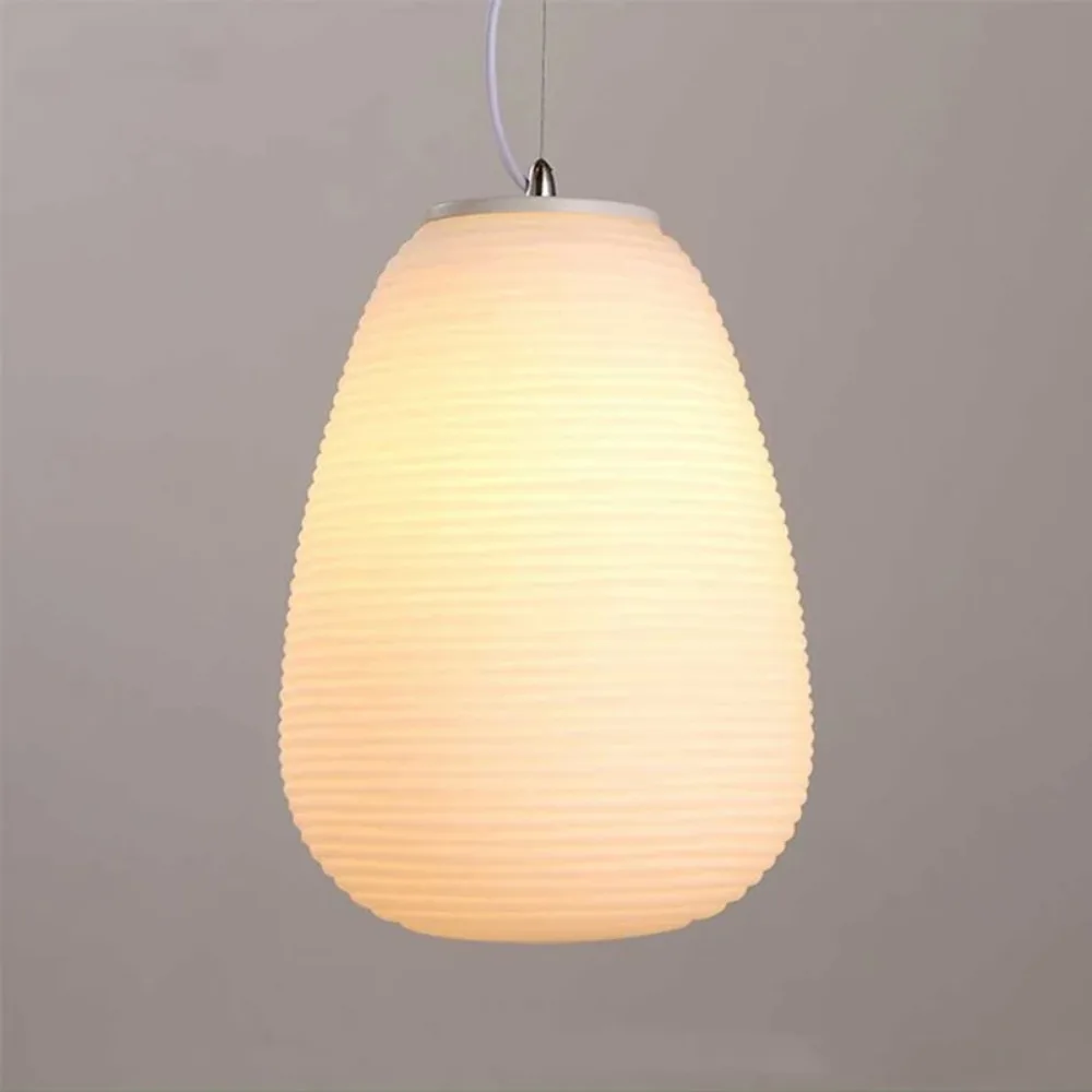 Hanging Lamp Milky White Glass Whorls Cocoon Pendant Light for Kitchen Dining Table Study Room Acrylic House Decor Hanging Lamp