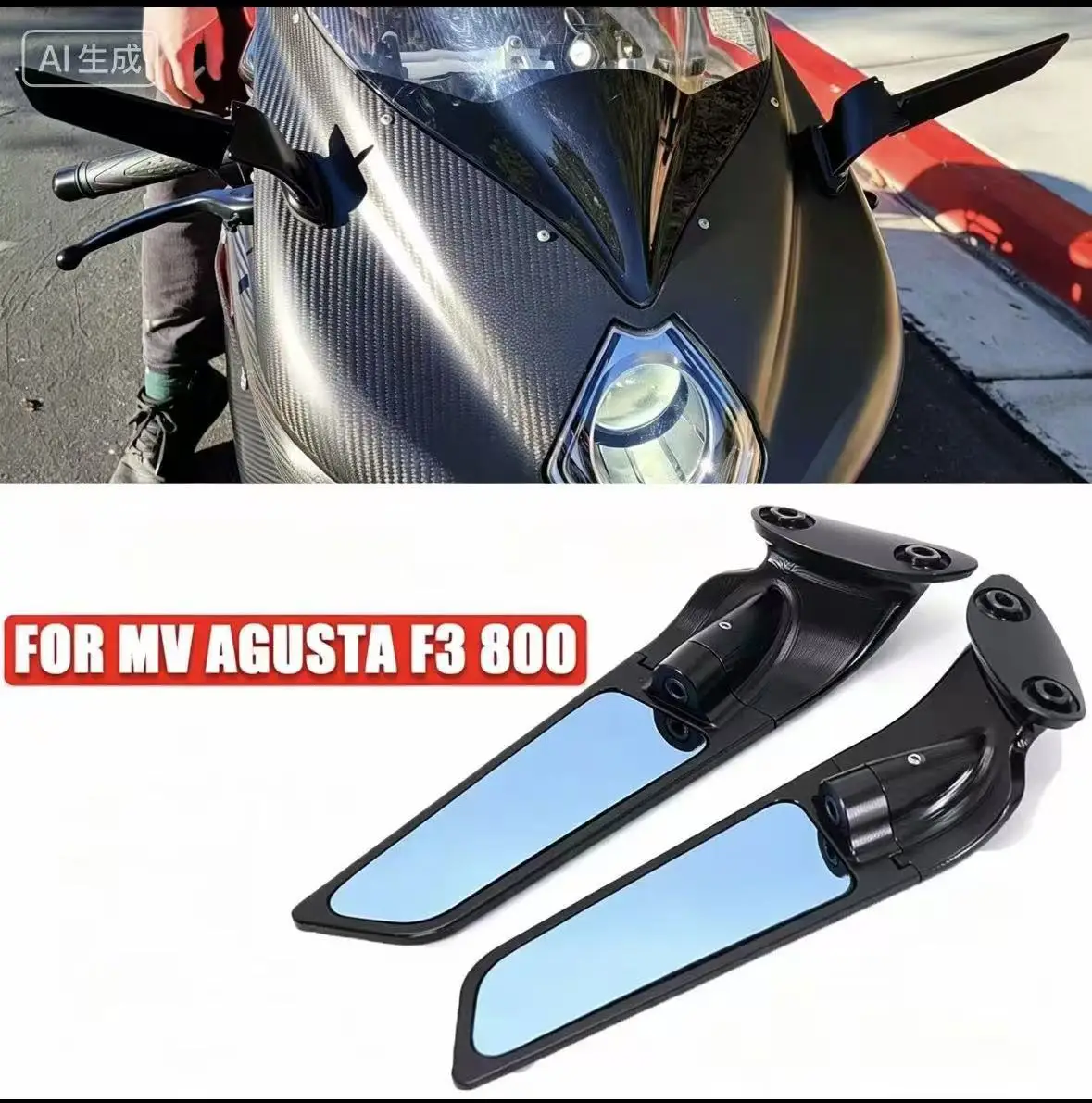 New Motorcycle Accessories Rearview Rear View Mirrors Glass Back Side Mirror Left Right 2021 2022 For MV Agusta F3 800