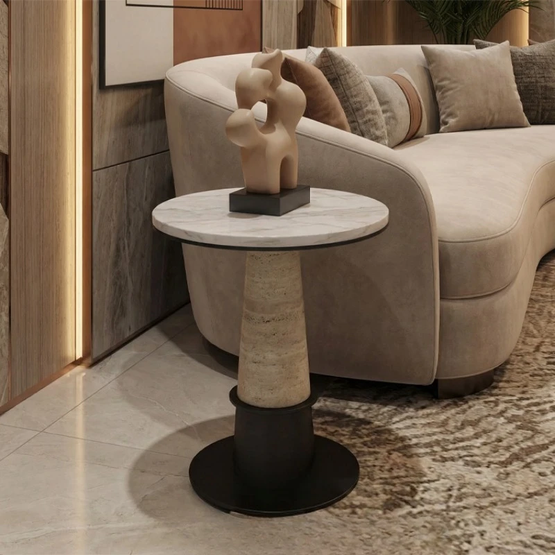 Modern style marble countertop metal frame living room bedroom side table