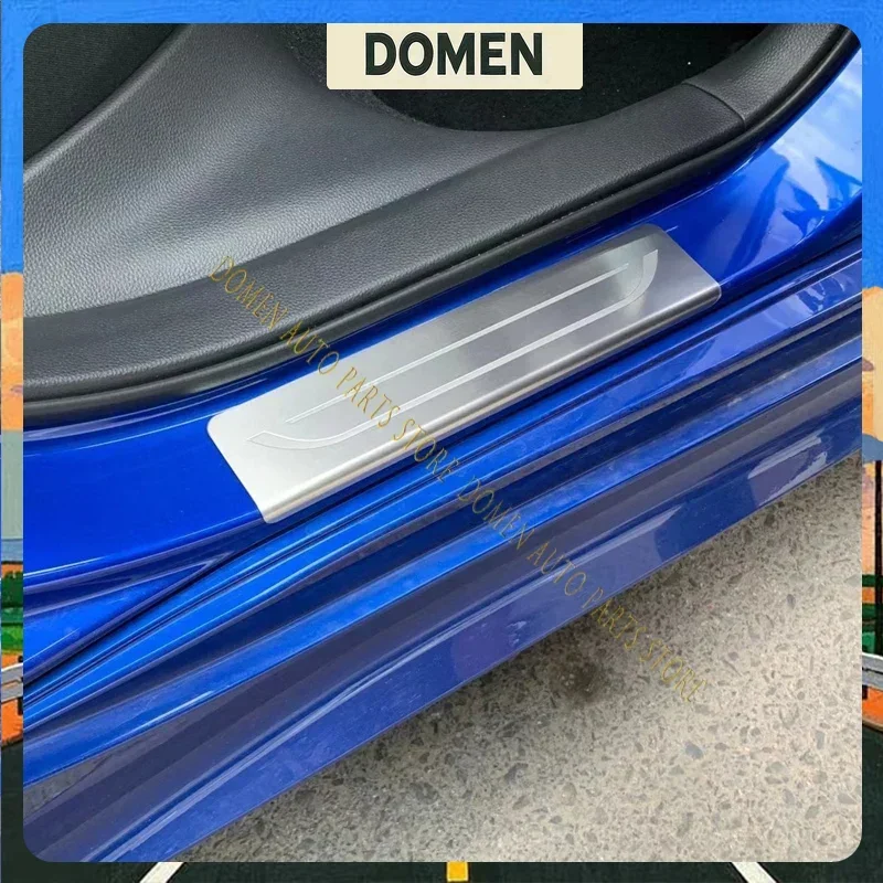 DOMEN For Honda Civic FE FL 11th Gen 2021-2026 Outer Car Doorsill Threshold Welcoming Scuff Guard Foot Pedal Plate Cove