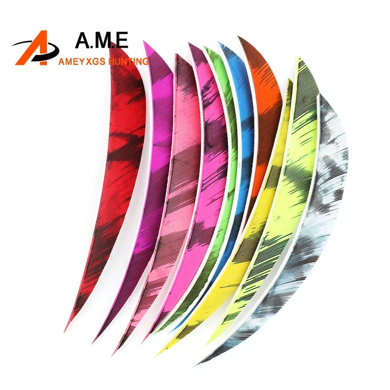 50/100pcs Arrow Feathers 5inch Right Wing Turkey Feather Fletching Natural Vanes 10Color Archery Arrow DIY Hunting Accessories