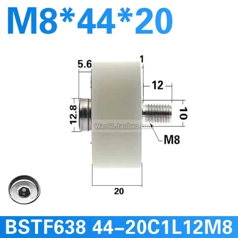 1Pc 12x44x20mm 6001 doppio cuscinetto cuscinetto piatto nylon PA Peilin attrezzature di automazione macchina a rulli