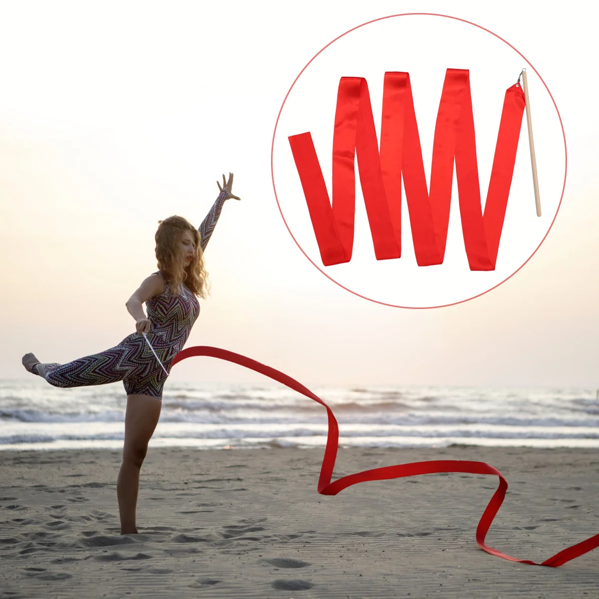 

2Pcs 4M Colorful Rhythmic Gymnastics Ribbon for Kids Dance Streamers Training Equipment Chinese Oriental Dance Circus Skill