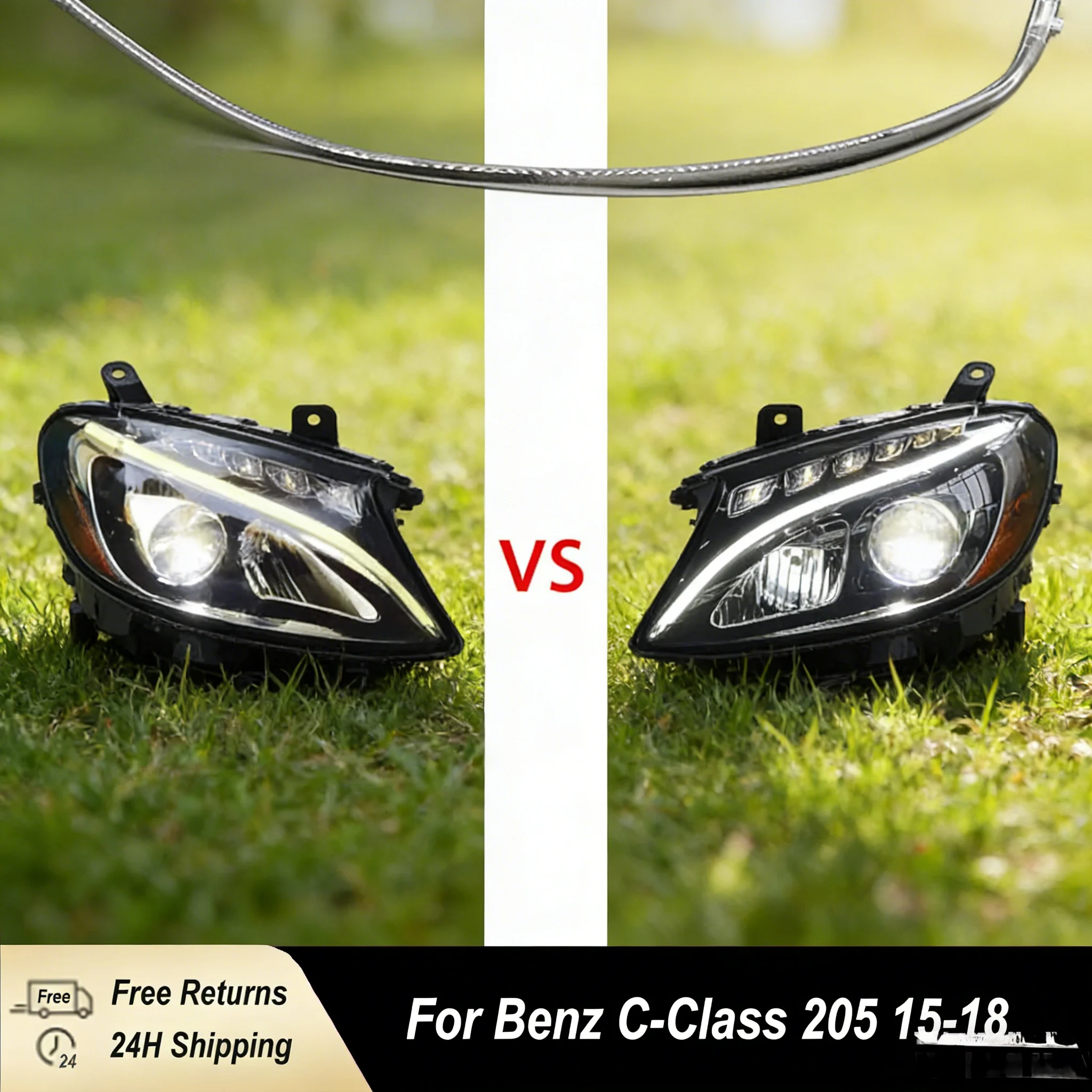 

1 шт. для Mercedes-Benz C-Class W205 2015-2018 DRL автомобильная фара направляющая пластина дневная ходовая трубка дневные ходовые огни бар