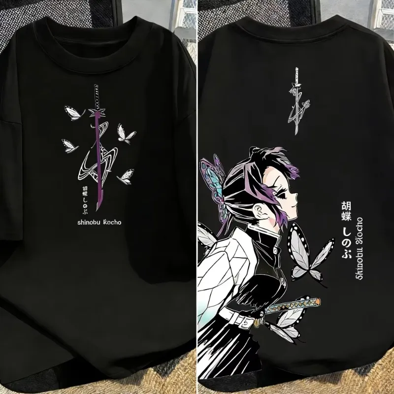 2026 Trendy Demon Slayer Anime Printed Men and Women T-shirt Summer Casual Parent Child Top Street Fashion Cotton Harajuku Y2K