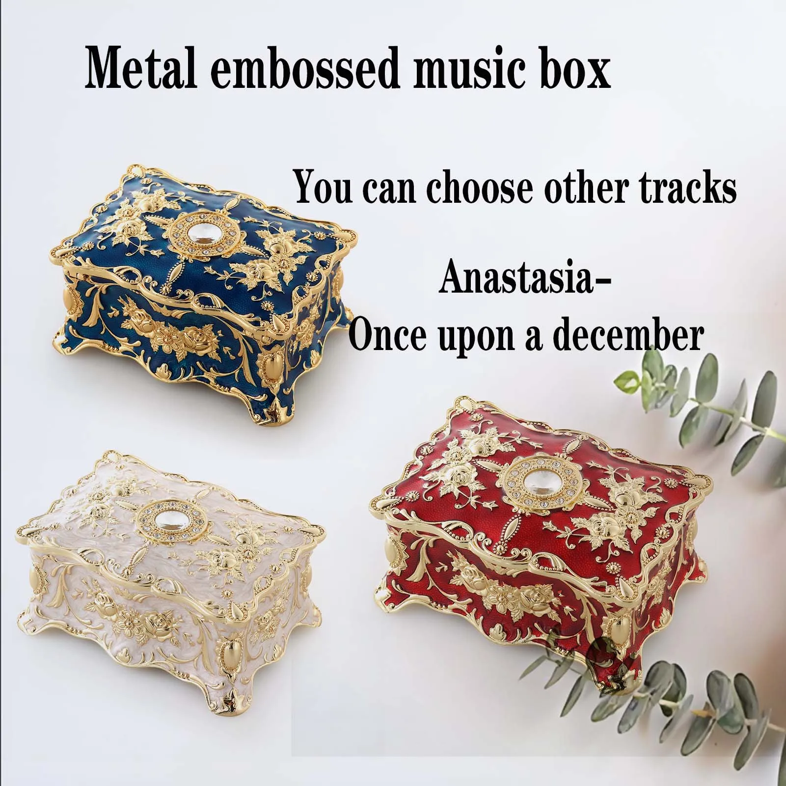 ROSIKING Emboss Alloy Metal Music Box ♫ Anastasia-Once upon a December ♫ Gifts for Wife, Mother, Birthday, Christmas, New Year