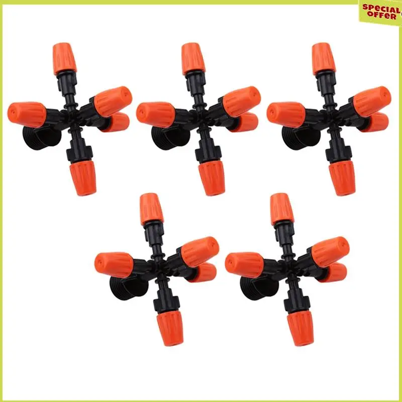 

A34R 5 шт. садовые разбрызгиватели автоматический полив травы газон 360 градусов круг вращающийся разбрызгиватель воды 5 насадок садовый шланг