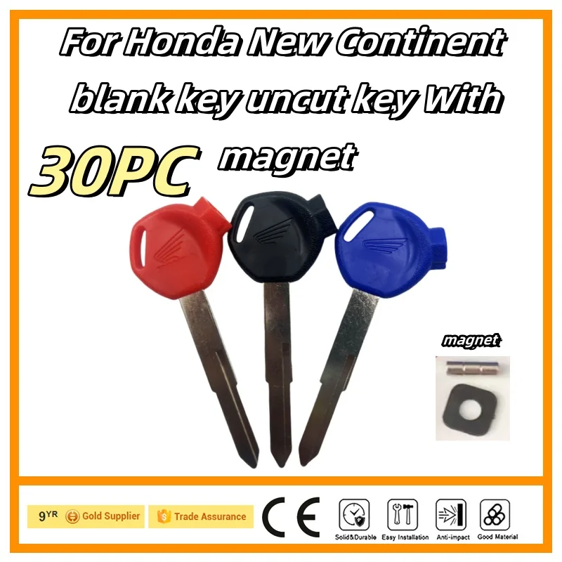 30pc For HONDA Scooter Magnet Anti-theft lock PCX 125 SCR100 WH110 150 LEAD125 AirBlade Blank Key Motorcycle Replace Uncut Keys