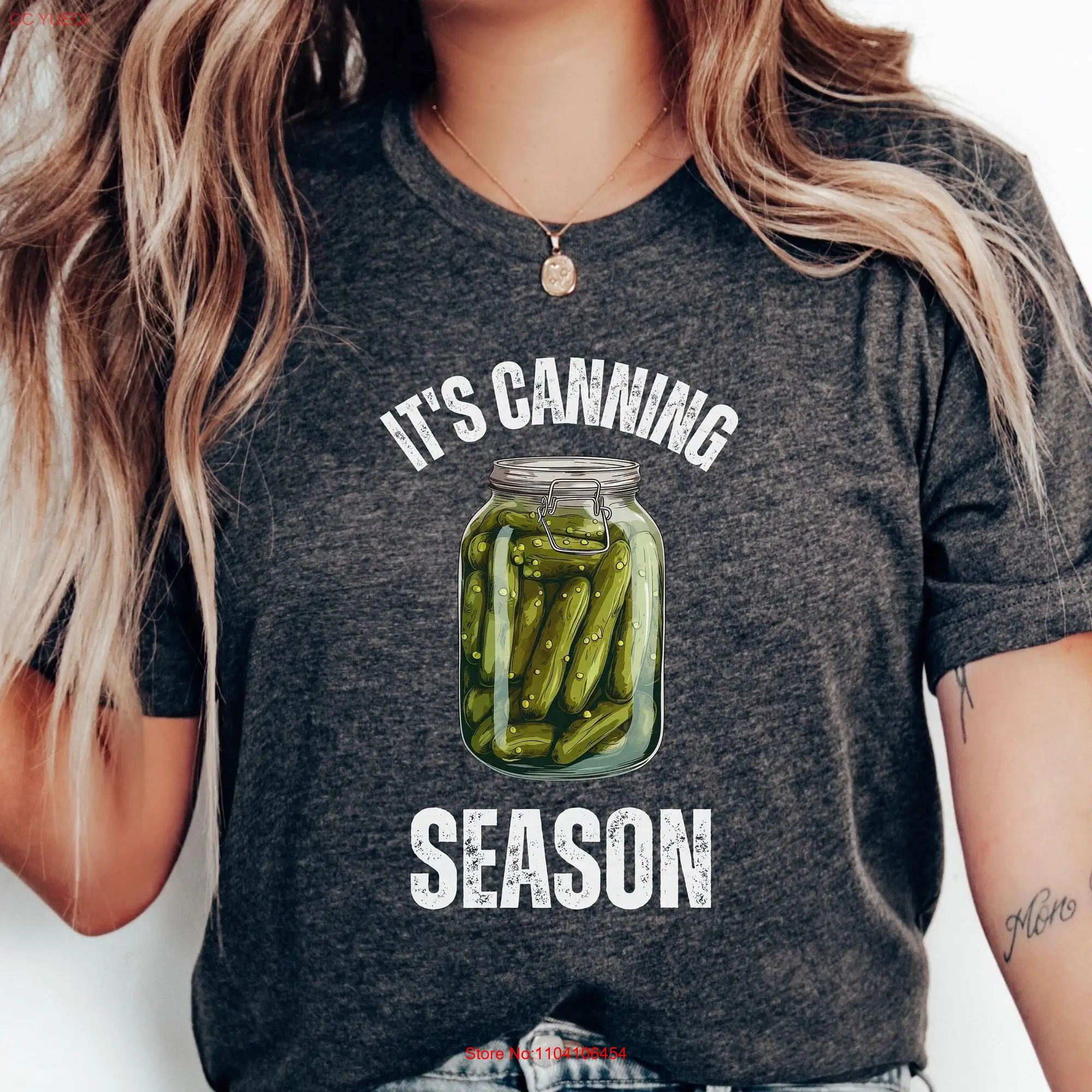 Vintage Canned Pickles T Shirt Canning Season Pickle Lovers Homemade Jar Crewneck long or short sleeves