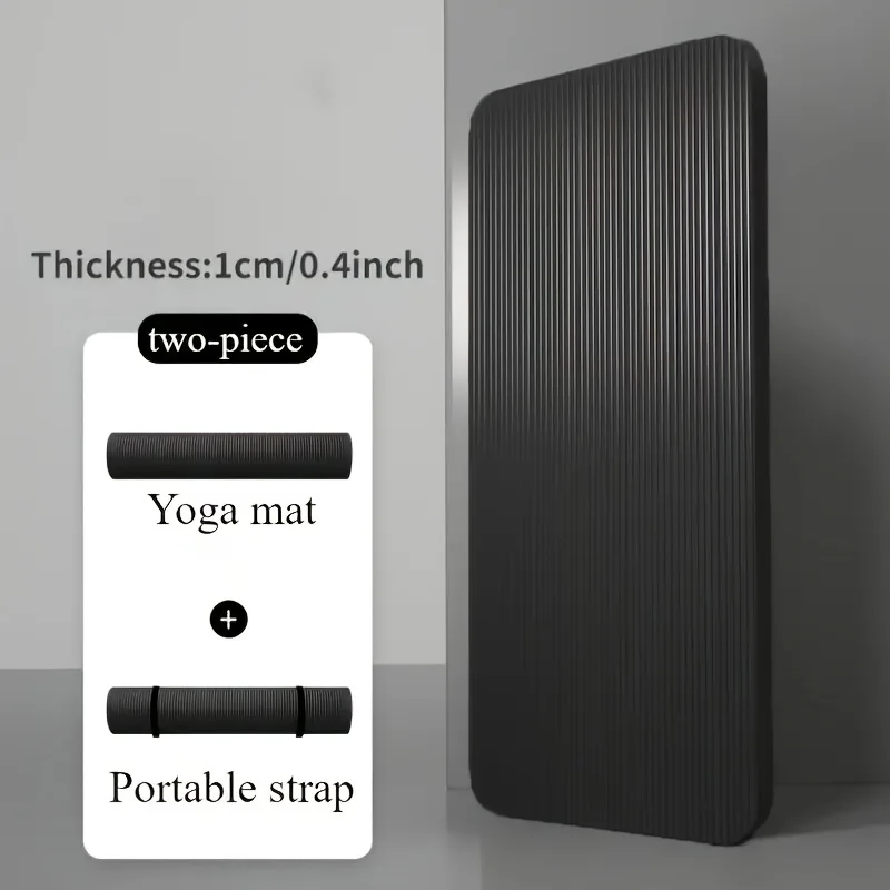 Herren Ultra-Dicke Sportmatte, 10mm Dicke Schwarze Yogamatte, Schalldicht und Stoßabsorbierend, Sehr Geeignet für Heim- und Fitnessübungen – Detail 4