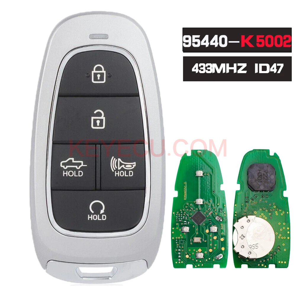 

KEYECU 95440-K5002 for Hyundai Santa Cruz 2021 2022 2023 Smart Keyless Go Remote Key 433MHz ID47 Fob 5 Button