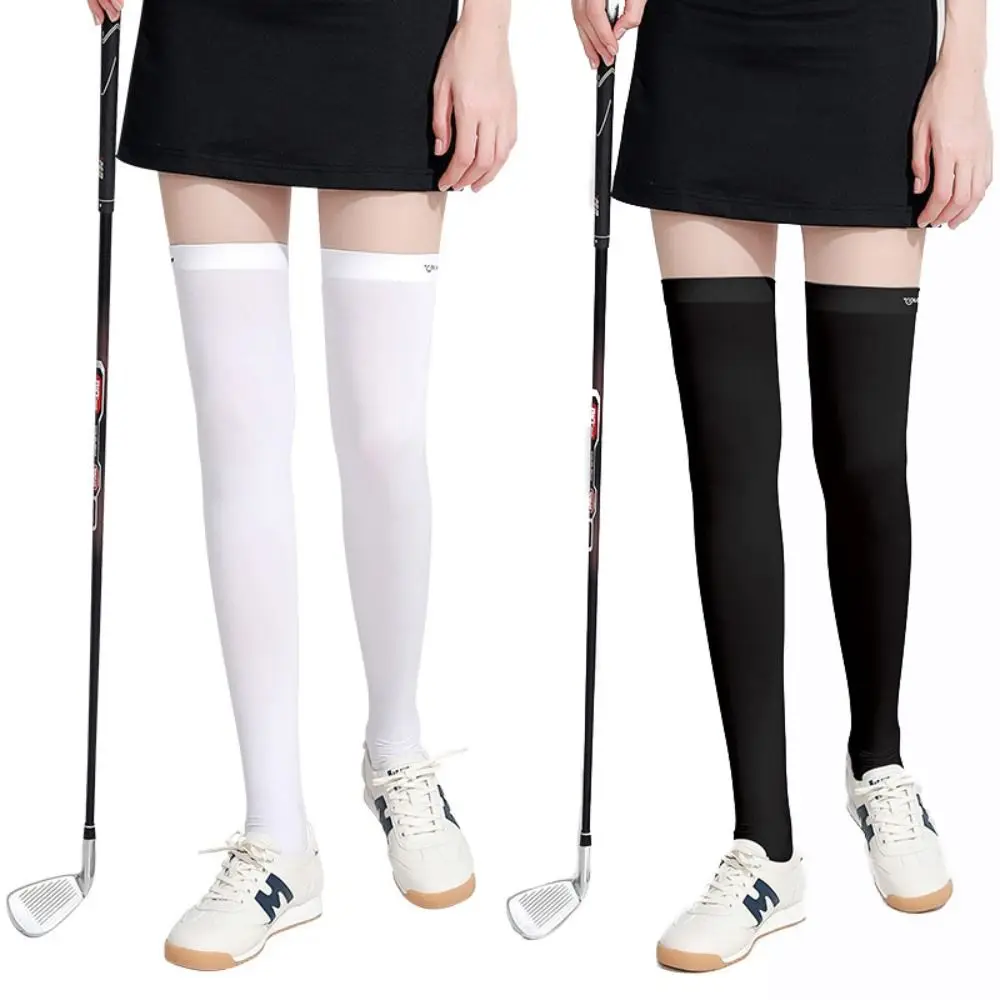 

Black White Sunscreen High Socks Ice Silk Tennis Golf Sunproof Leg Protection Socks Sport Supplies Elastic Sports Pressure Socks