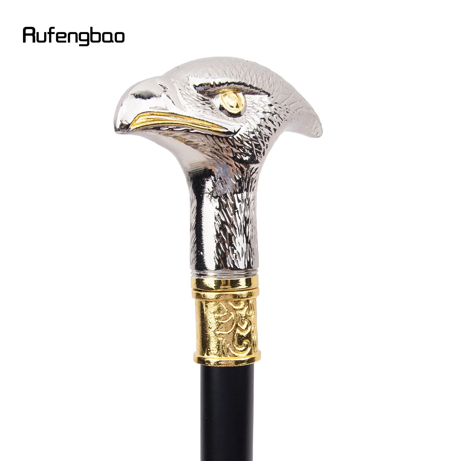 Kij do chodzenia Golden White Eagle Head z ukrytą płytką Samoobrona Fashion Cane Plate Cosplay Crosier Stick 93cm