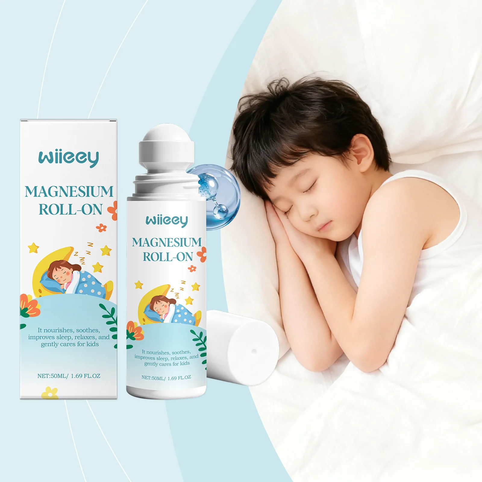

Magnesium Roll on Kids Calming Relieve Anxiety Improve Mood Nervous Sleep Quality Support Body Relaxing Moisturizing Health Care