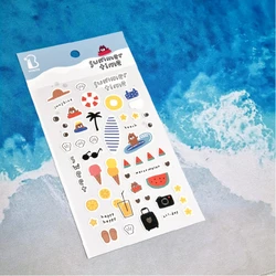 Bonito Summer Bear Beach Vacation Food Nylon Stickers Scrapbooking Diy Journal Stationery Sticker Deco Art School Supply