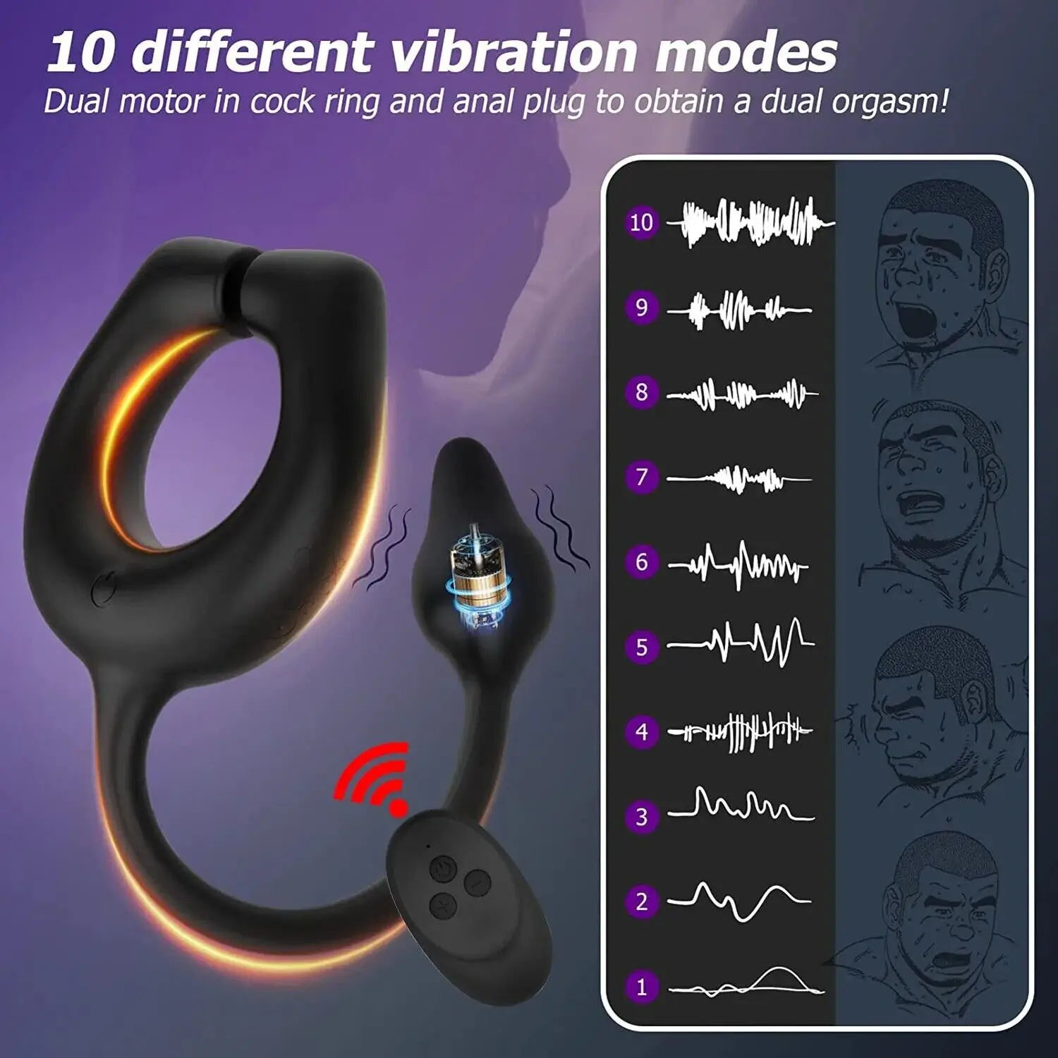 Electric Penis Stretcher Enhanced Ball Rolling Ring Delayed Male Massage Remote Control Stimulation of Prostate Adult Sexual Toy