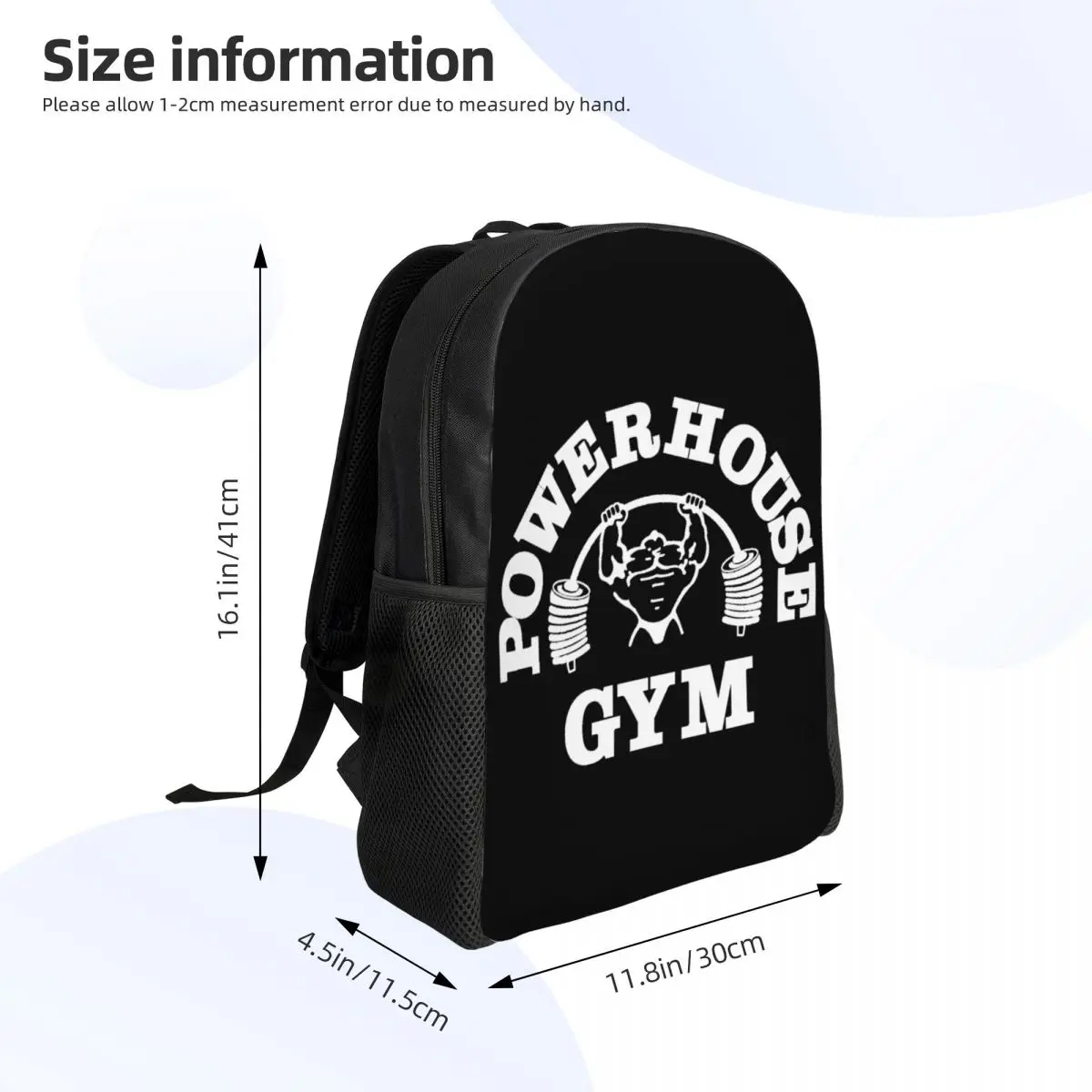 Mochilas de gimnasio personalizadas Powerhouse para mujeres y hombres, la Escuela Universitaria de moda para bolsa de libros, bolsas musculares de construcción de Fitness