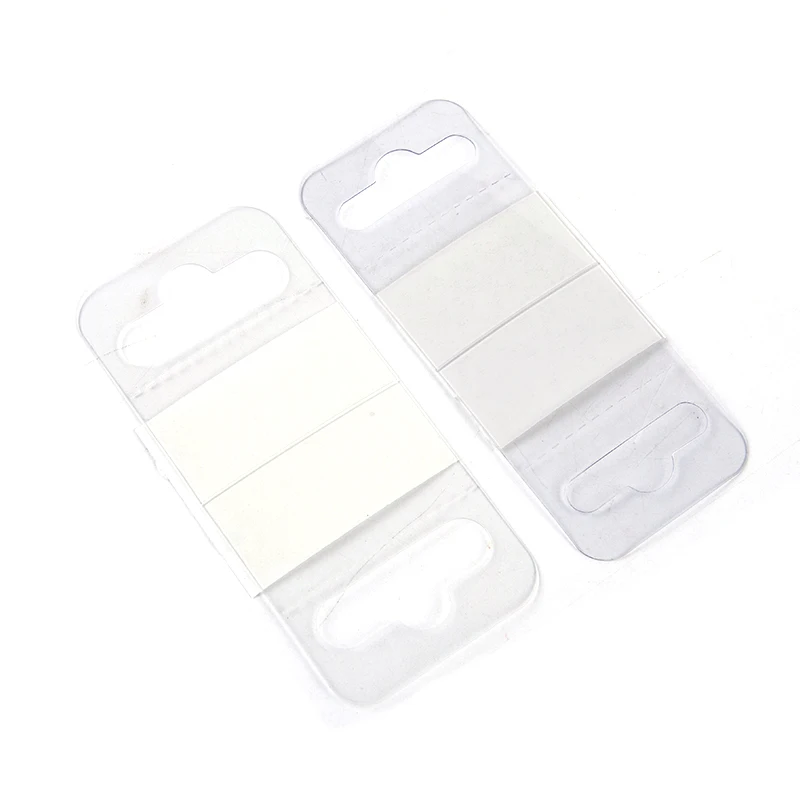 100Pcs PVC Slot Hole Adhesive Hang Tabs Hook Merchandise Package Box Bag Hangers Peghooks Display For Store Retail Display