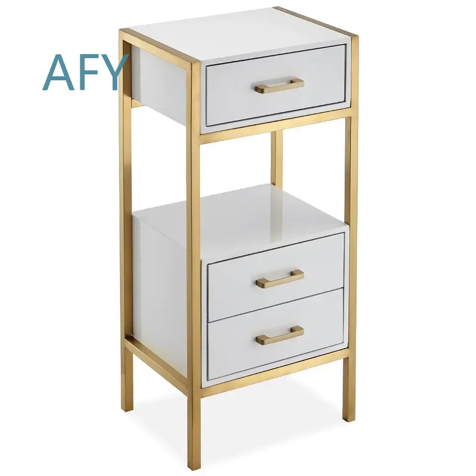 Hot Gold Barber Trolley for Professional Salon Use Stainless Steel Mobile Cabinet for Hair Styling Tools High Quality Rolling