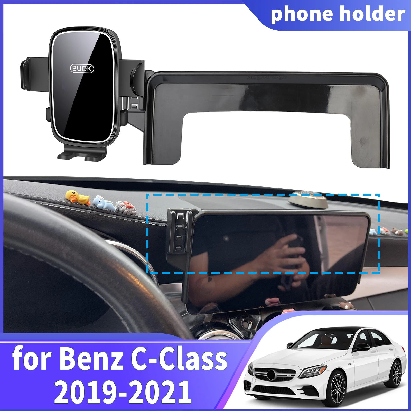 

fit for Mercedes-Benz C-Class 2019 2020-2021 C CLASS W205 (10.25in) Navigation Phone Holder Mount Customized Car accessoires