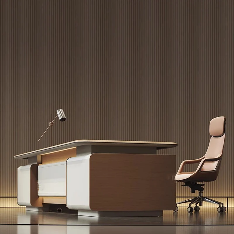 High Quality Boss Chinese Desk Simple Modern Designer Drawers Corner Chair Cabinets Unique Organizer Escritorio Office Furniture