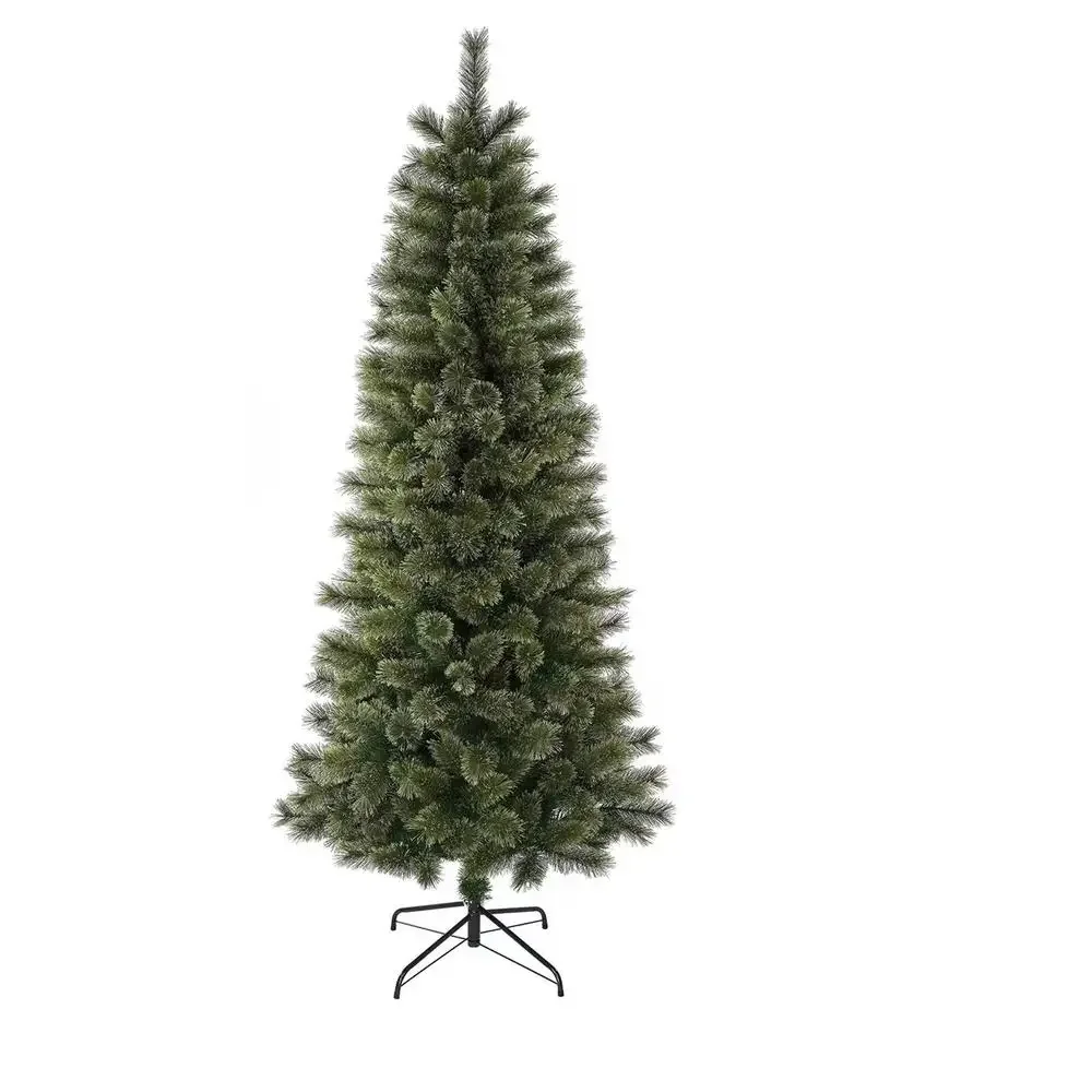 7' Unlit Cashmere Christmas Tree with Stand Indoor Brighton Artificial Tree Easy Setup 500 Branch Tips Metal Base Holiday Lights