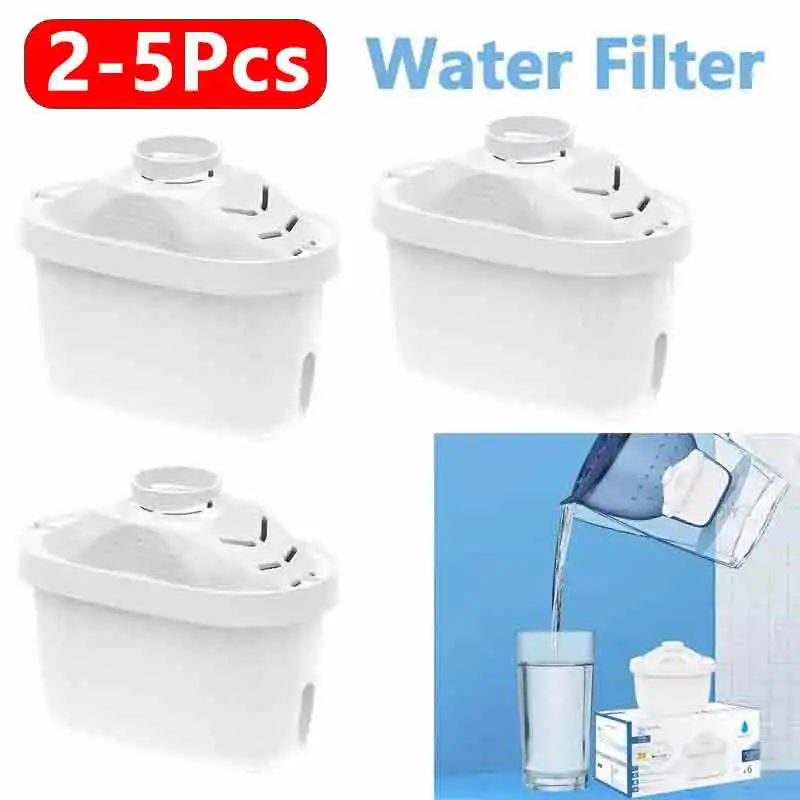 2-5Pcs Water Filter Cartridges Compatible with Maxtra Limescale Reduction for Pure Water Enhanced Pitcher Efficiency