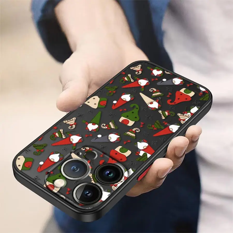 Rückseite Handyhülle für iPhone XS 7 8 11 12 13 Mini 15 Plus 16e 16 Pro Max 14 17 Air Cartoon Weihnachten Weihnachtsmann