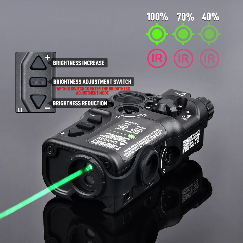 WADSN Tactical Metal RAID-X Red Green Blue Dot Laser Softair IR Spotlight Metal Zeroing Indicator Airsoft Strobe Hunting Weapon