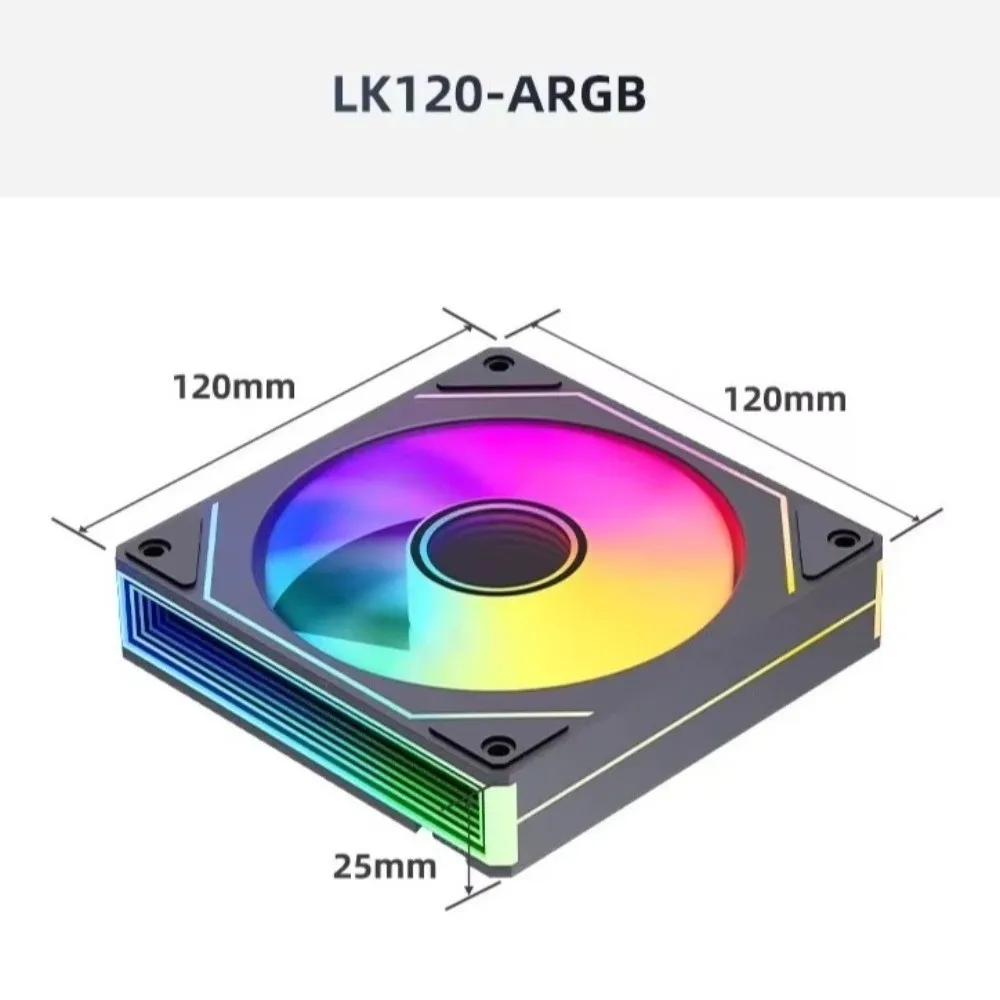 Geräuschloser 120mm PC-Gehäuselüfter PWM 4-Pin Computer-Kühllüfter Leiser ARGB-Computerlüfter Wasserkühlung – Detail 1