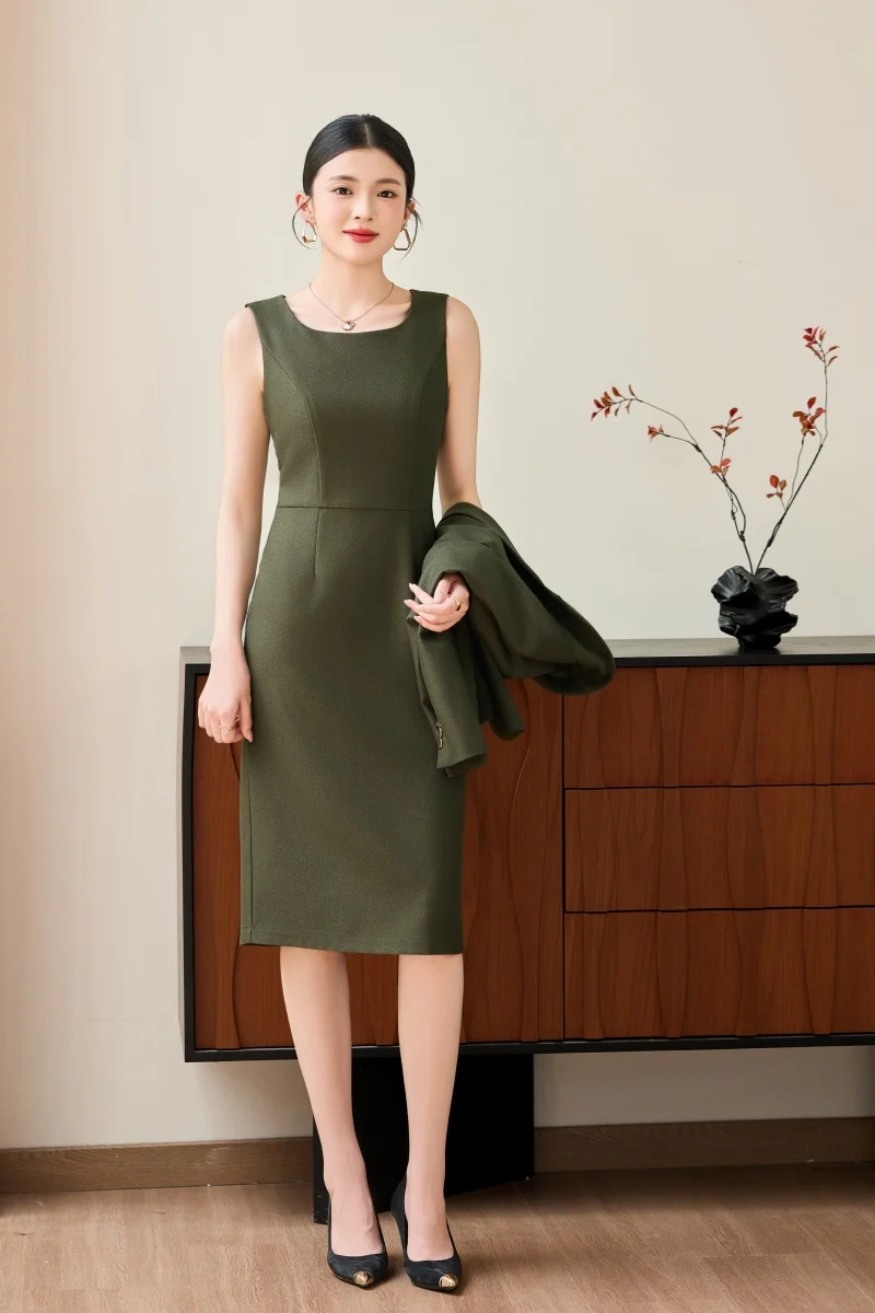 AIyssa Vestido profesional de moda de alta calidad para mujer, exquisito y elegante, liso y cómodo, nuevo estilo 2025