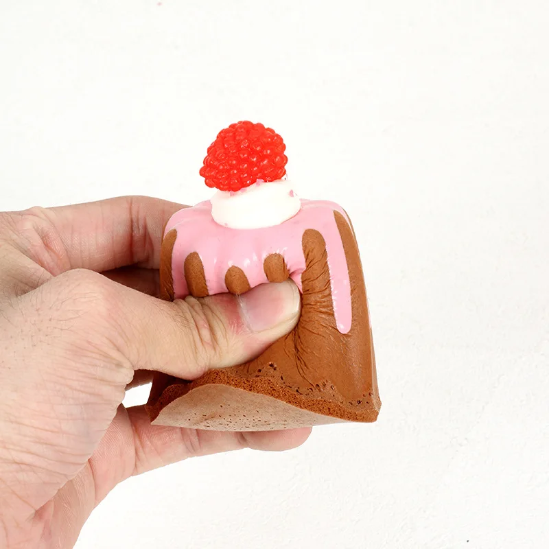 1PC Fruit Cake Model Fake Food Decoration Photography Props Simulation Cake Model Tea Table Decoration Pinch Decompression Toys