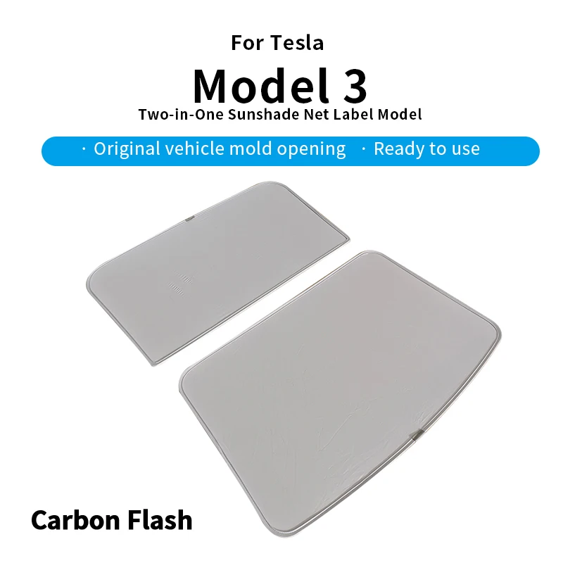 

Suitable for Tesla Model 3 2-in-1 sunshade mesh leather standard gray