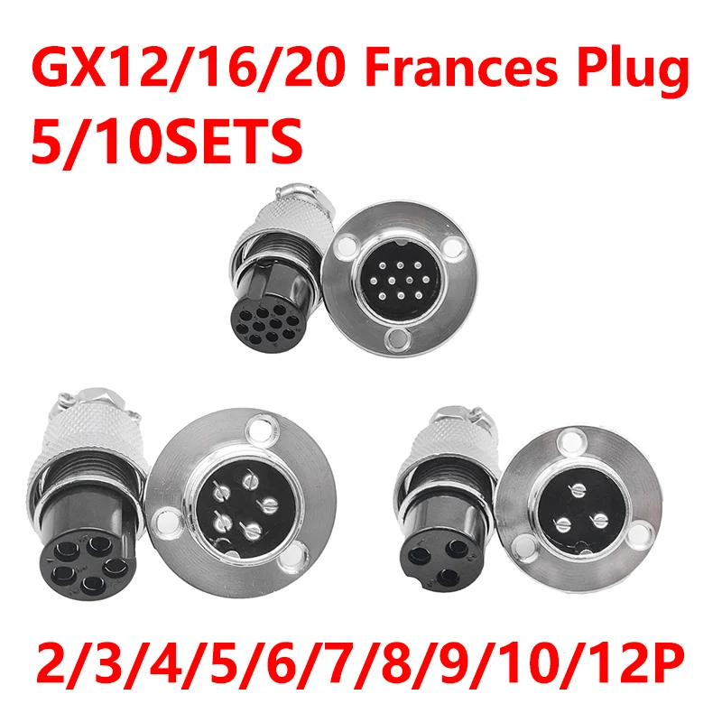 

GX12/16/20 Flange Type Connectors Copper 2/3/4/5/6/7/8/9/10/12/14Core15 Pin Male&Female Aviation Plug &Socket