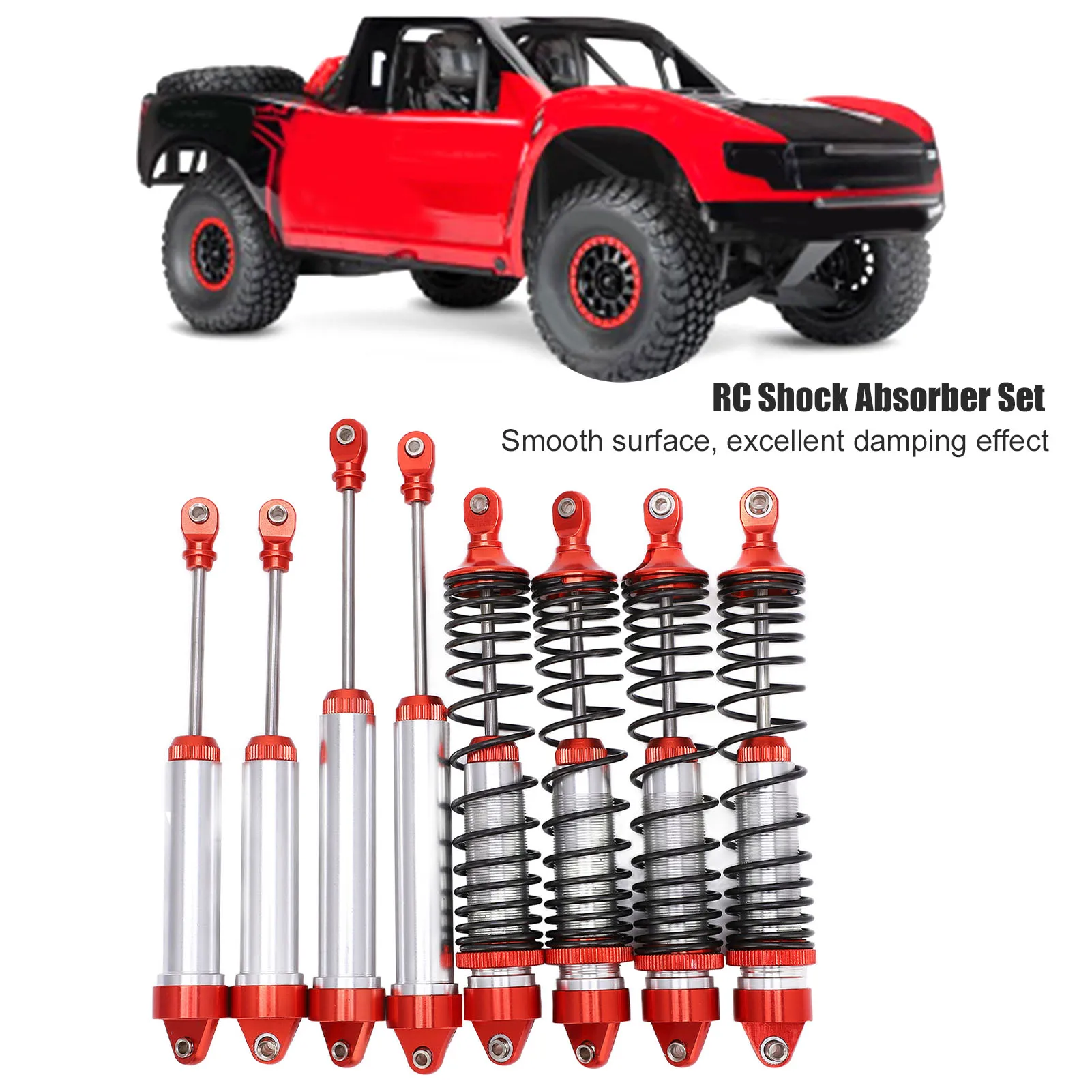 

RC 1/7 Accessories RC Shock Absorber Set Front and Rear Aluminum Alloy Shock Absorber Damper for TRAXXAS UDR RC Shocker Dampers