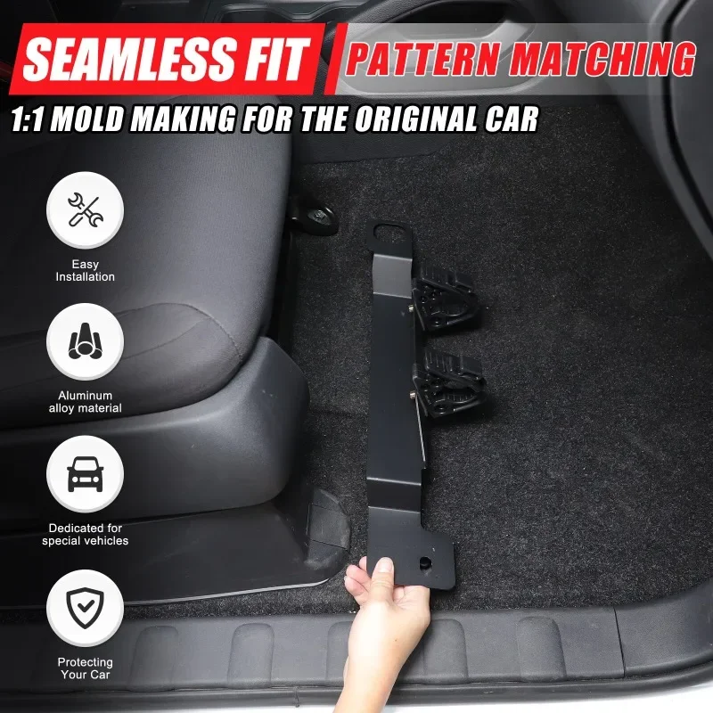 

For Nissan Frontier 2022-2025 Aluminum Alloy Black Car Under Seat Flashlight Holder Bracket Interior Car Accessories