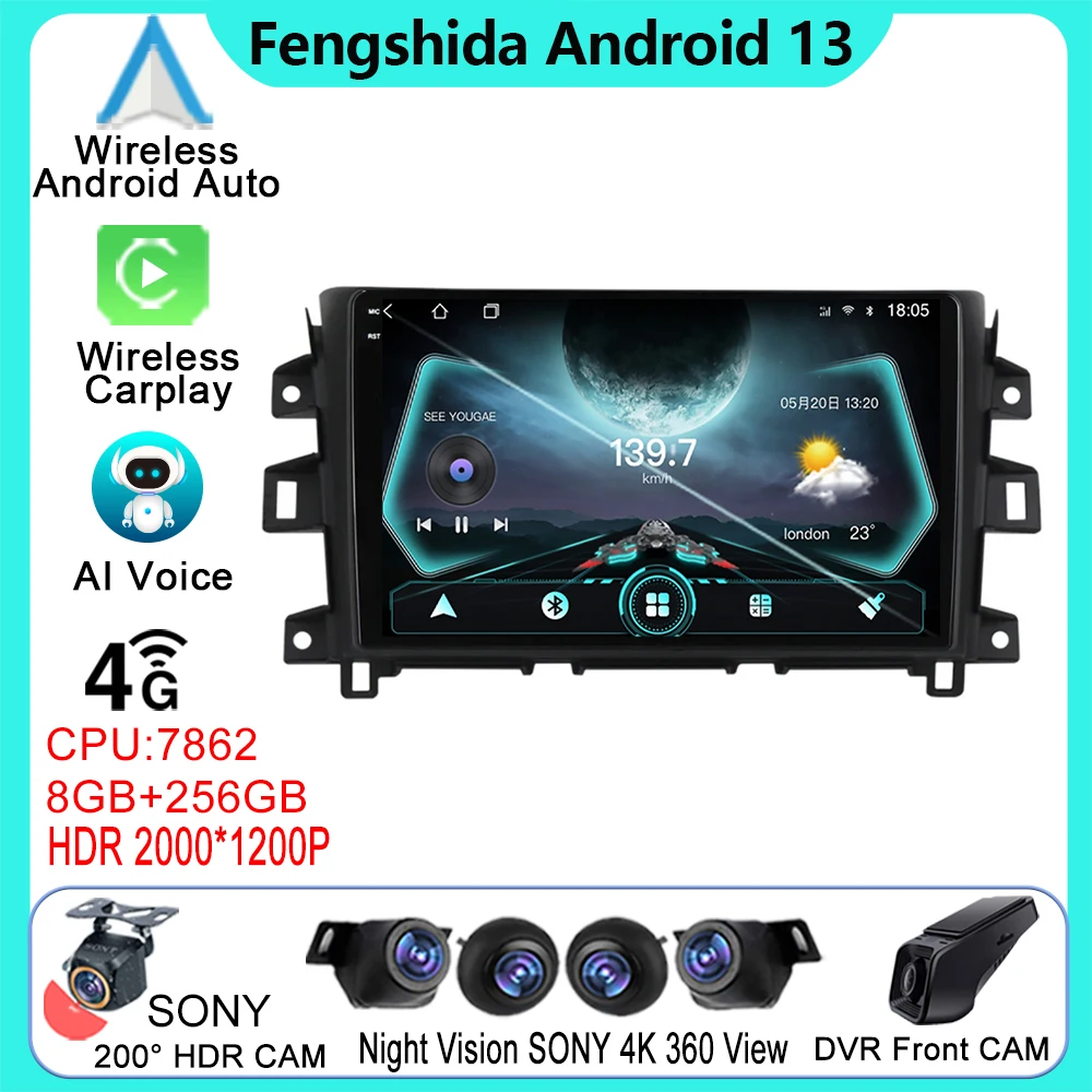 

Android 13 For Nissan NAVARA Frontier NP300 NP 2015-2017 Multimedia Car Player Auto Radio Navigation GPS Stereo DVD NO 2DIN HDR