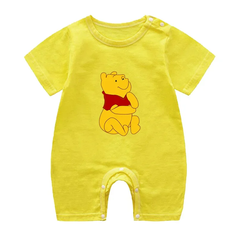 Summer Cotton Baby Romper Cartoon Bear Pooh Print Short Sleeve Baby Clothing One Piece Boy Girl Clothes Infant Jumpsuit Costume