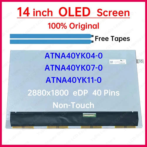Pantalla OLED LCD para ordenador portátil de 14 pulgadas ATNA40YK04 ATNA40YK07 ATNA40YK11 ATNA40YK04-0 ATNA40YK07-0 ATNA40YK11-0 Panel de matriz de pantalla sin contacto