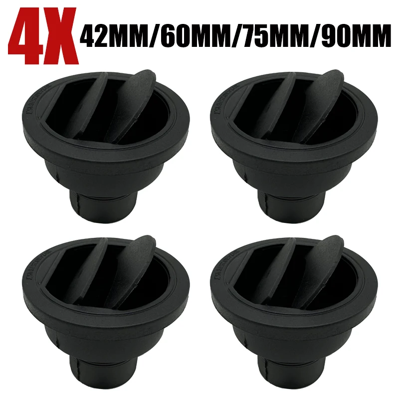 

4X 42/60/75/90mm Parking Diesel Heater Warm Air Vent Duct Pipe Outlet Rotatable Exhaust Joiner Connector Car Truck VAN Camper