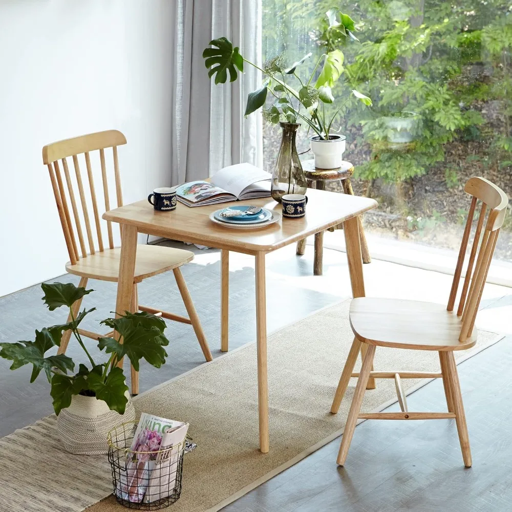 طاولة طعام حديثة من خشب البلوط الطبيعي في منتصف القرن، 27.6 قدم مربع، طاولة مطبخ على طراز ليفينيا كانبيرا