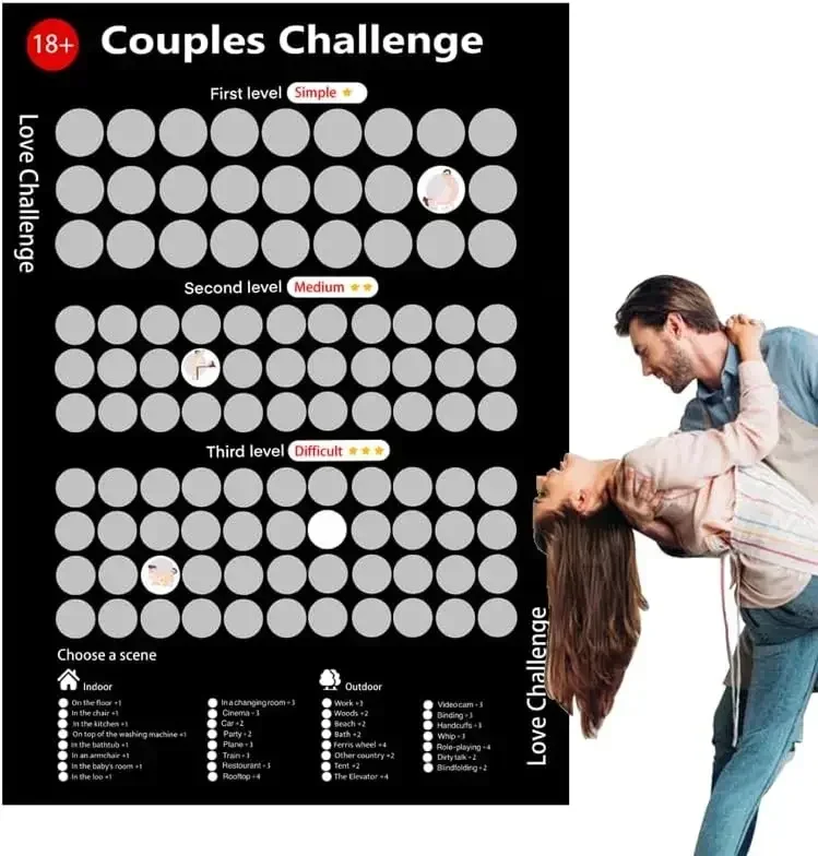 104 Love Tasks Scratch Off Poster Couple Challenge 104 Dates Bedtime Adventures Scratch Off Bucket List Valentines Day Gifts