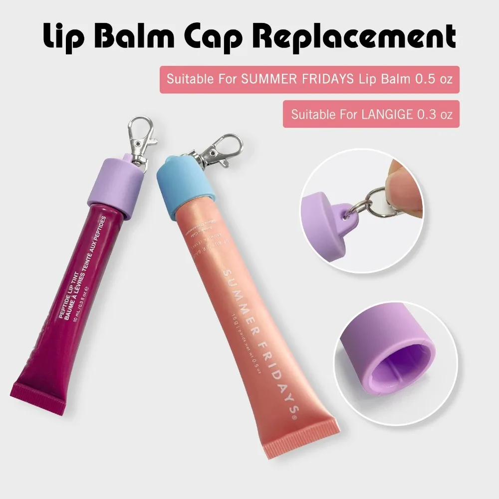 Portable Clip On Lipstick Keychain Lip Balm Holder Key Chain Cap For Lipgloss Women Girls Keychain Cap For Liploss Key Holder