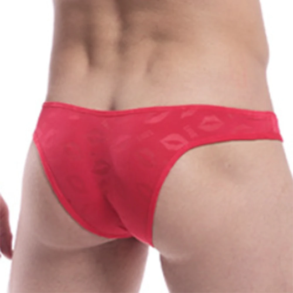 Mens Sexy Underwear Penis Bulge Pouch G-string Thong U Pouch Briefs Ultra Thin See Through Panties Low Waist Underpants