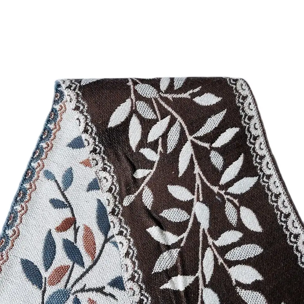 5Yards/Lots Woven Jacquard Ribbon 11.8-11.4cm Flowers Leaves Pattern For Clothing Straps Accessory IS-3297