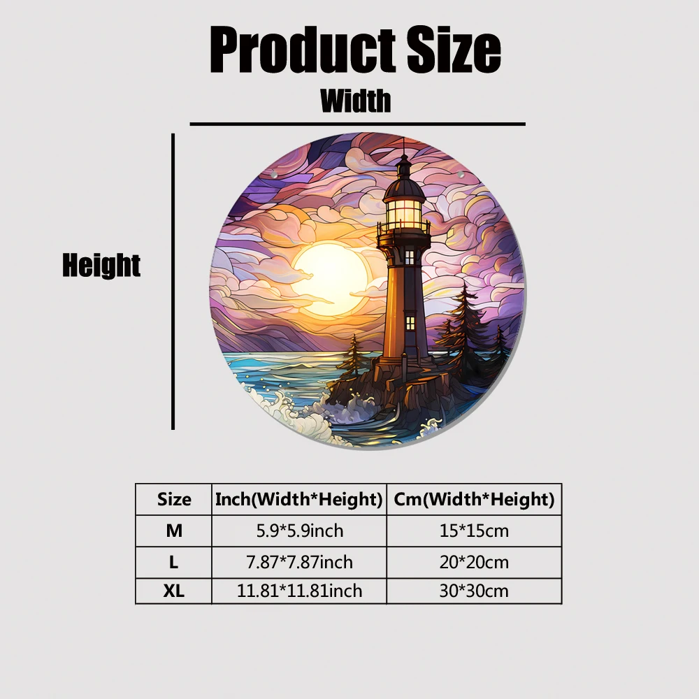 

1 pc river Lighthouse Circular Signboard Print Acrylic Discs Home And Garden Decor Perfect Housewarming Gift Outdoor Hanging