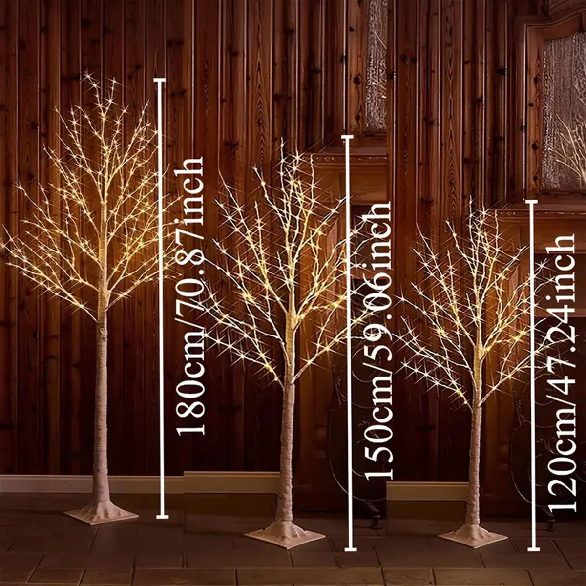 1.2M/1.5M/1.8M LED Birch Tree Light USB 8 Modes Artificial Birch Tree Floor Lamp Light for Home Holiday Christmas Decoration